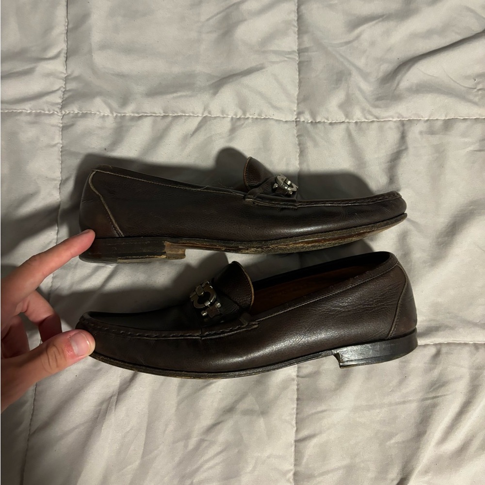 Salvatore Ferragamo Brown Leather Loafers
